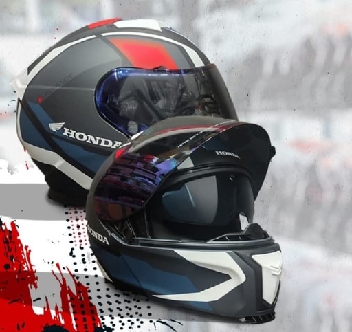 [CASCO HONDA ABATIBLE NZI TRICOLOR D/V] CASCO HONDA ABATIBLE NZI TRICOLOR 2 VISERAS